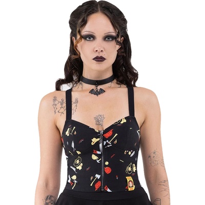 KILLSTAR дамски потник (топ) KILLSTAR x CHUCKY - Wanna Play - Черен - KSRA010938