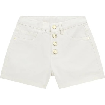 Guess Къси панталони за момиче туил в мръсно бял цвят с надпис от кристали Guess