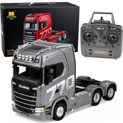 mamido RC kamion Scania Huina 1501 RTR 1:18 stříbrný