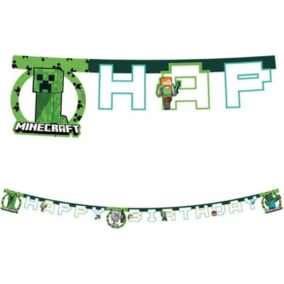 Amscan Narozeninový nápis Minecraft TNT Happy Birthday 320 cm – Hledejceny.cz