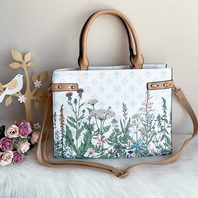 Дамска Чанта Цвят Бяло Синьо - Модел 2275