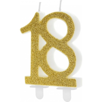 PartyDeco svíčka zlatá číslo 18 – Zboží Dáma