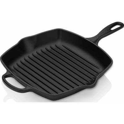 Le Creuset Grilovací pánev SIGNATURE 26 cm, SATIN BLACK, litina