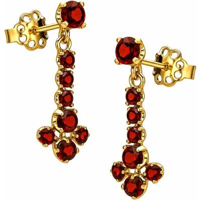 Zlaton Náušnice žluté zlato s almandinem 2.9g 2.5cm O21052505516