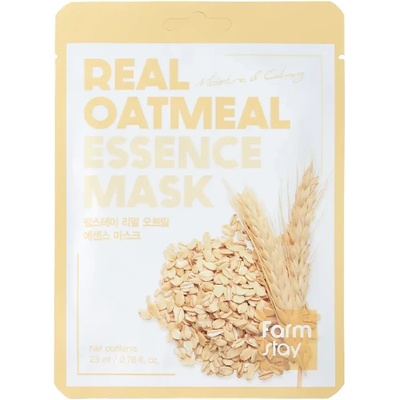 Farmstay Real Oatmeal Essence Mask - Успокояваща текстилна маска с екстракт от овес 1бр/23мл
