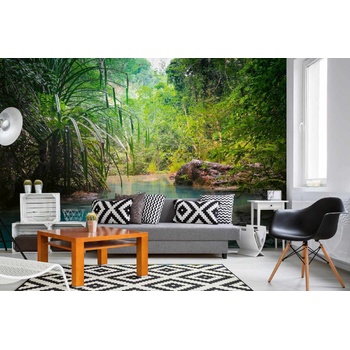 DIMEX ART s. r. o Самозалепваща се флизелинова фототапета бистра вода в джунглата 375 x 250 см
