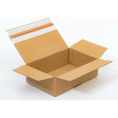 Poštovní kartonová krabice s lepící a trhací páskou 300x200x100 mm 3VVL B 320g/m2 hnědá - paleta 1760 ks