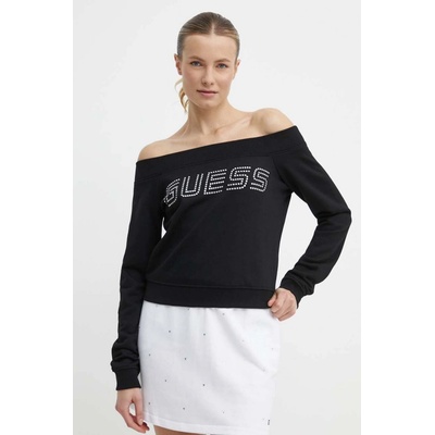 Guess skylar off shoulder sweatshirt V4GQ08K8802-JBLK čierna