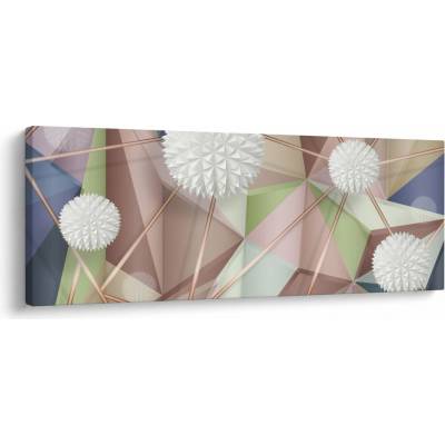 Obraz - 3D Abstrakce v pastelových barvách, jednodílný 100x40 cm