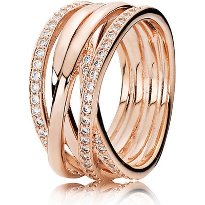 Pandora Bronzový propletený prsten Timeless 180919CZ