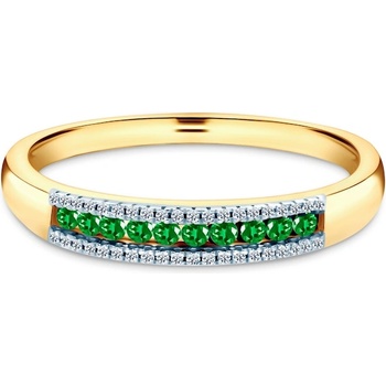 SAVICKI Годежен пръстен savicki: двуцветно злато, смарагди, диаманти