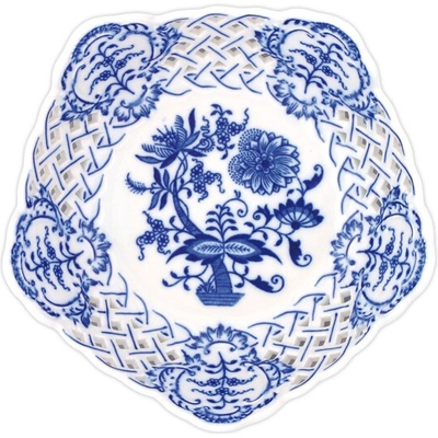 Cibulák misa päťhranná prelamovaná 24 cm cibulový porcelán originálny cibulák Dubí
