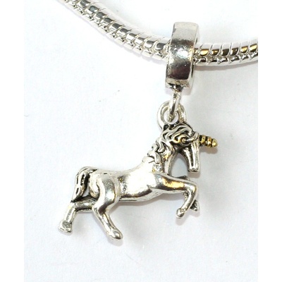 Fashion Jewerly Přívěsek na náramek Jednorožec s rohem zlaté barvy Unicorn 1812