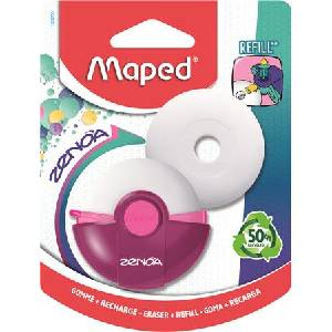 Maped Ластик с пластмасова капачка и пълнител, MAPED "Zenoa", смесени цветове 133200 (133200)