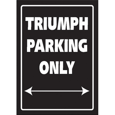 Bike-it Plechová cedule na zeď TRIUMPH Parking Only černá