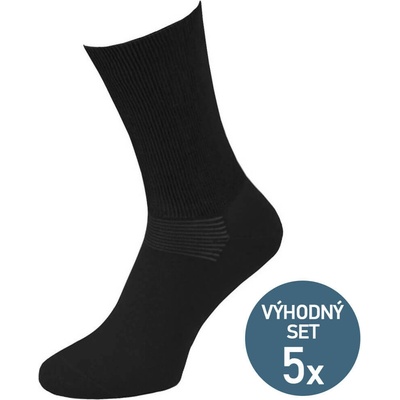 Knitva zdravotní ponožky s vysokým volným lemem šedá střední 5 párů