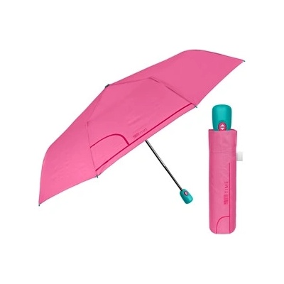 Дамски сгъваем автоматичен Open-Close чадър Perletti Time 26413, Розов