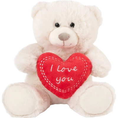 Амек Тойс Плюшена играчка Амек Тойс - Мече със сърце, екрю, 20 cm (43109)