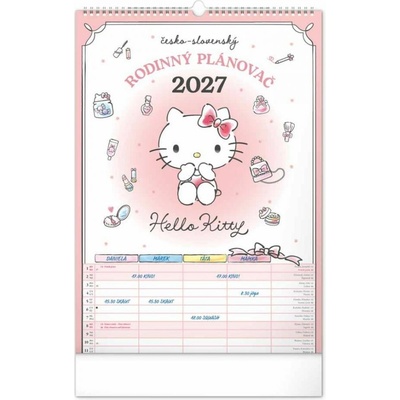 NOTIQUE Nástěnný Rodinný plánovací Hello Kitty XL 33 x 46 cm 2027