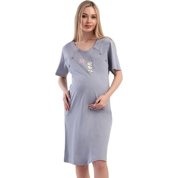 Сива нощница за кърмене с апликация овчица