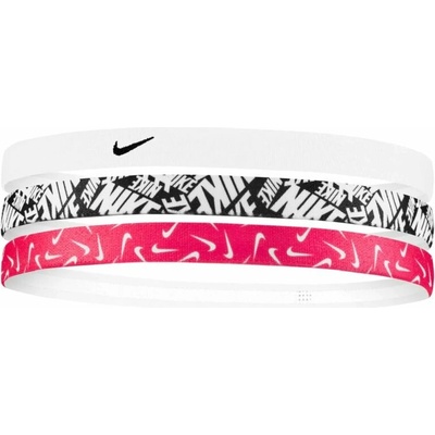 NIKE Headbands 3-pack White-Pink-Black