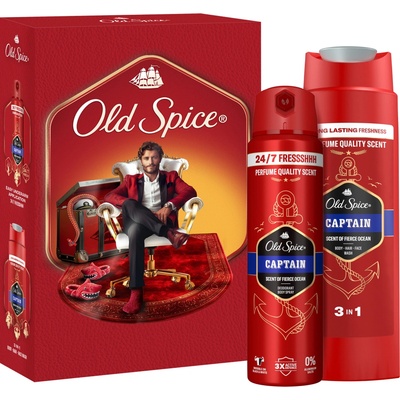 Old Spice Captain Old Spice Captain dezodorant v spreji 150 ml + Old Spice Captain sprchový gél pre mužov 250 ml
