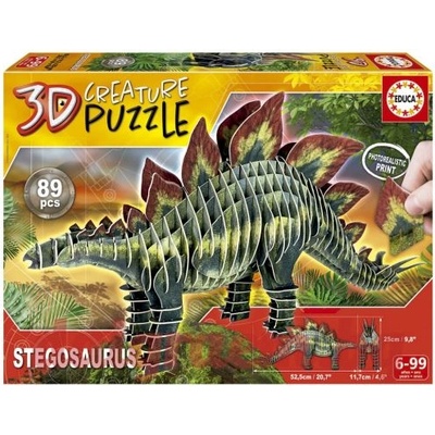 Educa 3D пъзел Educa 19184 - Динозавър Стегозавър (EDU19184)