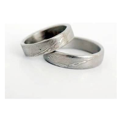 Snubní prsteňy kovaná nerezová ocel damasteel DA-1006