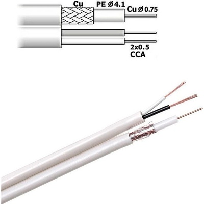 CABLETECH Koaxiálny kábel RG-59 +2x0,5mm, (100m)