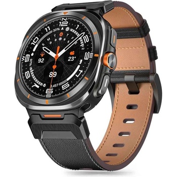 Tech-Protect Кожена Каишка за Samsung Watch Ulltra 47 mm, Tech-Protect Delta Pro Leather Band, Черен (5906302376377)