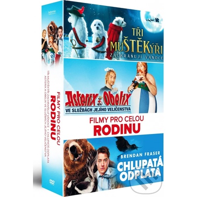 Filmy pro celou rodinu kolekce: Tři muŠTĚKýři / Chlupatá odplata / Asterix ve službách Jejího Veliče