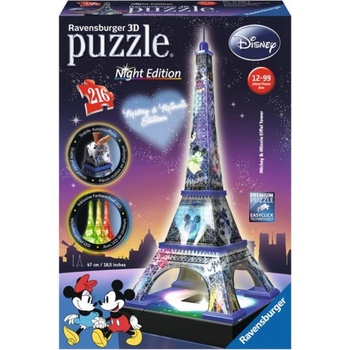 Ravensburger 3D puzzle svítící Eiffelova věž s Disney Noční edice 216 ks