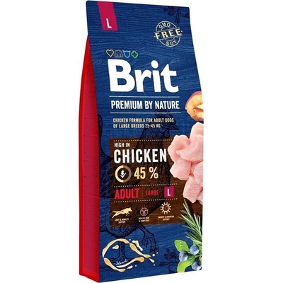 Brit BRIT Premium by Nature Junior L храна за кучета, с пилешко, суха, за подрастващи, 15 кг