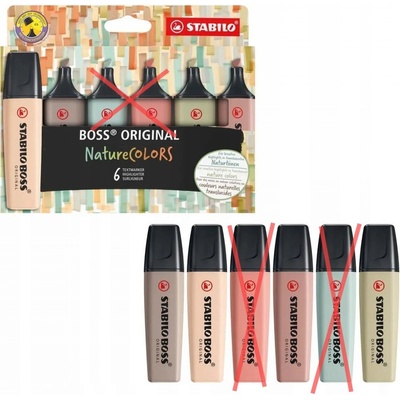 Stabilo 70/6-2-2 Boss original NatureCOLORS 6 farieb 2-5 mm