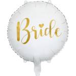 Party Deco Фолиев Балон ''Bride'', Бял , 45см (FB138)