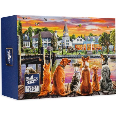 Black Sea Мини пъзел Black Sea от 54 части - Кучета на кея (TYPZ0010249N)