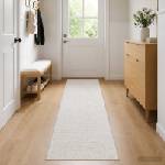vidaXL Килим Кремаво 80 x 300 cm 100% полиестер 3 mm Пере се (42041617)