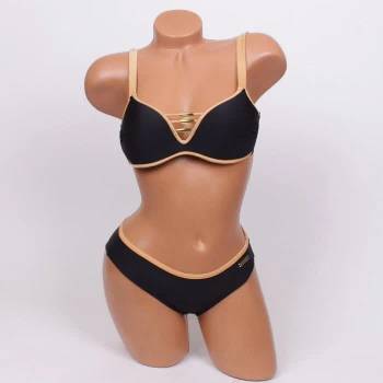 Image 1 of Стилен бански в черно и бежово