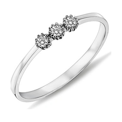 Diante Zlatý prsten s bílým kamenem 59631549