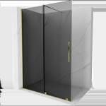 Mexen Velar плъзгаща душ-преграда Walk-in 130 x 200 см, графит 8 мм, златен - 871-130-000-43-50 (871-130-000-43-50)