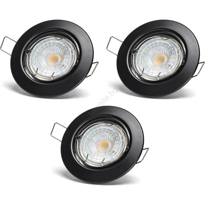 Aigostar - комплект 3x LED вградено таванно осветително тяло 1xGU10/4, 5W/230V 6500K черно (AI2662)