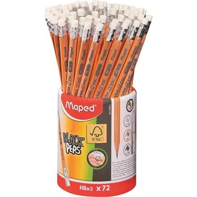 Maped Графитен молив с гума, моливник, HB, триъгълен, MAPED "BlackPeps" 851759FC/851759 (851759FC/851759)