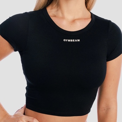 GymBeam Dámske tričko Cropped Aura Black