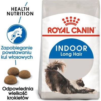 Royal Canin Indoor Long Hair 10 кг суха храна за възрастни котки с дълга козина, живеещи изключително в закрити помещения