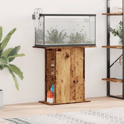 vidaXL Стойка за аквариум, старо дърво, 36x75x72, 5 см, инженерно дърво (857290)