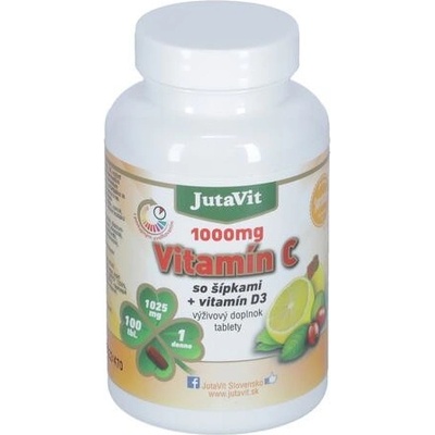 JutaVit Vitamín C so šípkami + vitamín D3 100 tabliet