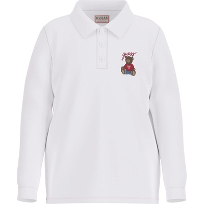 Guess Блуза с дълъг ръкав Guess - С яка и мече, бяла, 18 м (20253-N5YP00-KADZ4-G011-18M)