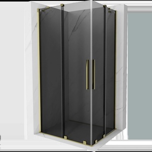Mexen Velar Duo плъзгаща се душ кабина 100 x 90 см, графит, златна - 871-100-090-42-50 (871-100-090-42-50)