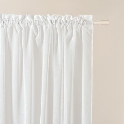 Záclona SENSIA na francúzske okno v bielej farbe s riasiacou páskou Šírka 140 cm | Dĺžka 250 cm biela