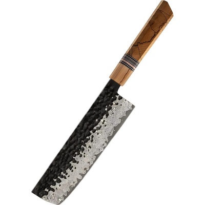 HARAHU Дамаски кухненски нож ZE-37432 - Nakiri / Кафяв KP37432 (ZE-37432)